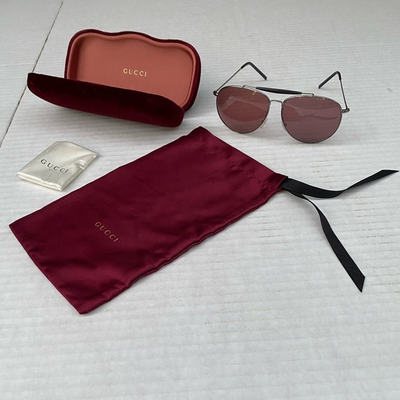 Vintage Y2K Gucci 58mm Aviator Sunglasses - Picture 12 of 16